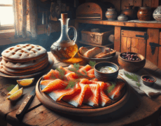 Descubre la Receta Tradicional de Røykalaks med flatbrød de Noruega
